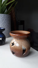 Load image into Gallery viewer, Ceramic ying yang sun star oil wax fragrance burners medium natural eco-friendly vegan