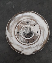 Load image into Gallery viewer, hamsa hand mango wood incense stick cone holder burner