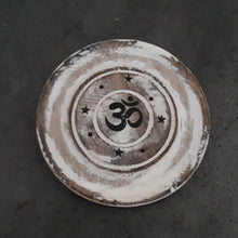 Load image into Gallery viewer, ohm focus worship pray buddha mango wood incense stick cone holder burner