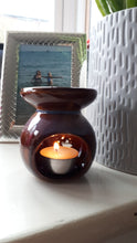 Load image into Gallery viewer, Ceramic ying yang sun star oil wax fragrance burners medium natural eco-friendly vegan 

