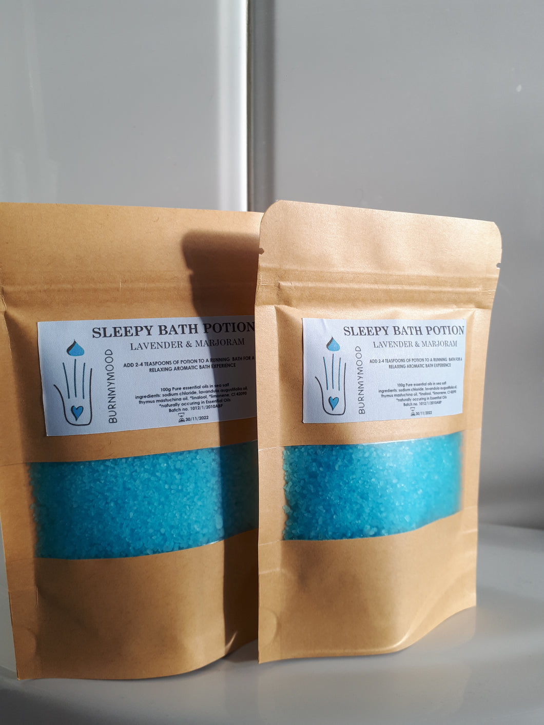aromatherapy bath salts potion lavender marjoram eco friendly  sleepy essential oils sea salt