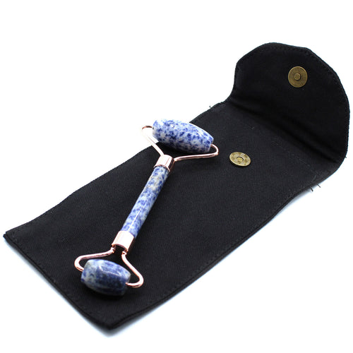 sodalite gemstone crystal face roller massager therapy natural