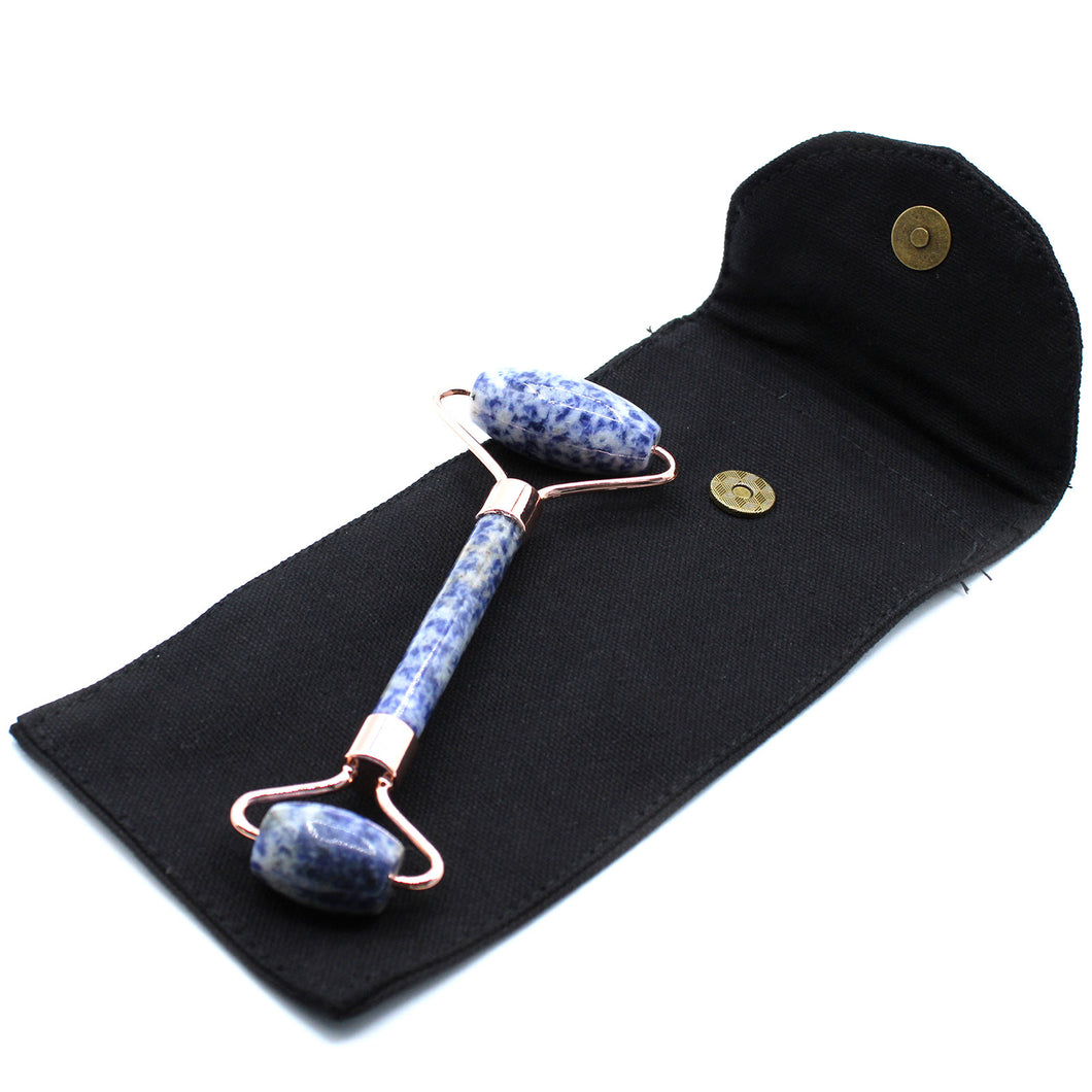 sodalite gemstone crystal face roller massager therapy natural